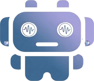 Maya: a friendly purple robot with waveform eyes.